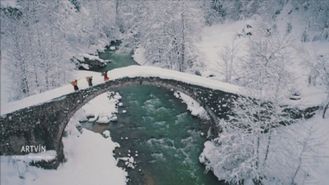 Beyaza bürünen Türkiye havadan görüntülendi