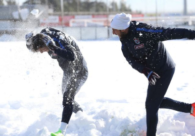 Trabzonspor'da kar keyfi