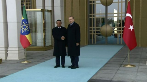 Erdoğan, Etiyopyalı mevkidaşını resmi törenle karşıladı