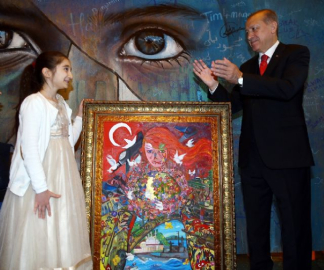 Küçük Dilara'dan Cumhurbaşkanı Erdoğan'a anlamlı hediye