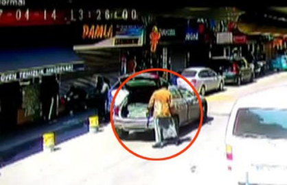 Etekli hırsızlar güvenlik kamerasında