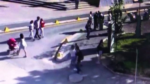 Büyükerşen'e saldırı anı güvenlik kamerasında