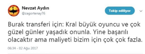 Nevzat Aydın'dan Burak Yılmaz eleştirisi