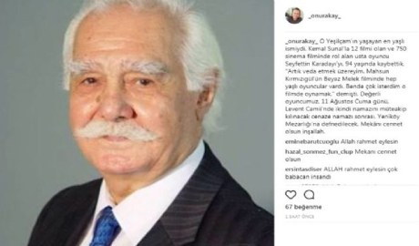 Yeşilçam'ın usta ismi hayatını kaybetti