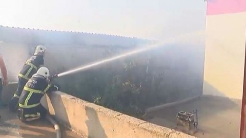 Gaziantep'te iplik fabrikasında yangın
