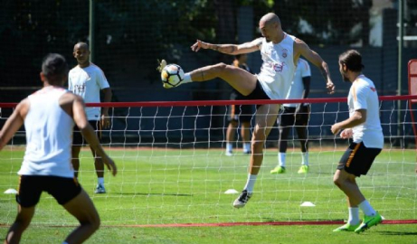 Galatasaray'da neşeli antrenman