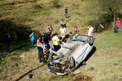 Öğretmenlerin aracı uçuruma yuvarlandı: 1 ölü, 2 yaralı