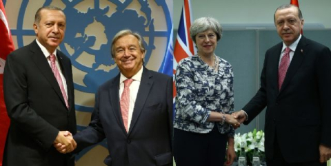 Erdoğan, May ve Guterres ile görüştü