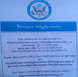 Vize için gelenlere bu kağıt veriliyor