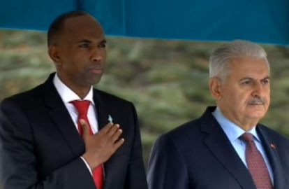 Yıldırım, Somalili mevkidaşını resmi törenle karşıladı