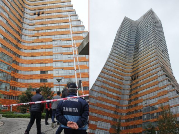 İstanbul'da 41 katlı gökdelende yangın paniği