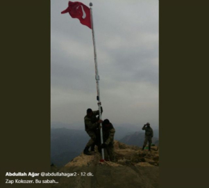 Türk askeri oraya bayrak dikti