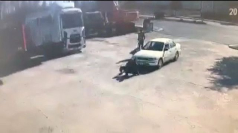 Şaka gibi kaza kamerada