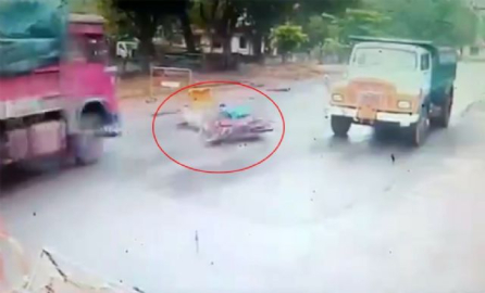 Kamyonun altında kaldı !