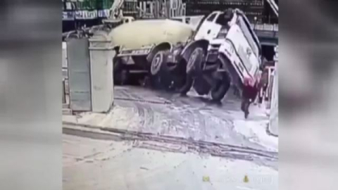 Beton mikseri aşağı uçtu: Ölümden kaçamadı