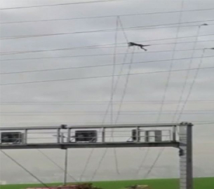 'Örümcek Adam'ı andıran işçiler kamerada