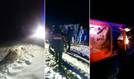 Merada mahsur kalan çobanları AFAD kurtardı