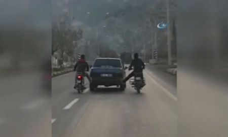 Arıza yapan otomobile 'ayaklı' destek kamerada