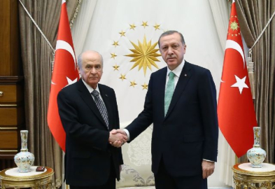 Cumhurbaşkanı Erdoğan ile MHP lideri Bahçeli Meclis'te görüştü