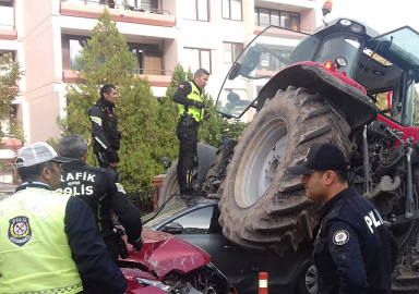 TBMM yakınında durmayan traktöre ateş!