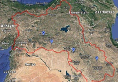 Google, Türkiye'nin güneydoğusunu Kürdistan haritası içinde gösterdi!
