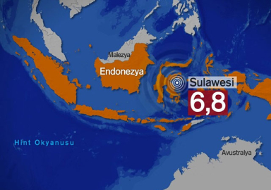 Endonezya'da korkutan deprem! 6,8 büyüklüğünde
