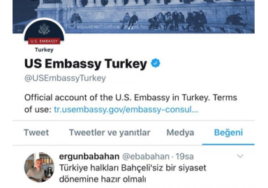 ABD Büyükelçiliği'ne tweet tepkisi! Maslahatgüzar bakanlığa çağrıldı