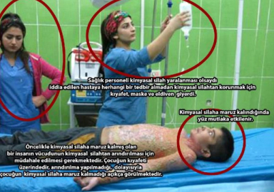 Kimyasal bomba yalanı fotoğraflarla çürütüldü