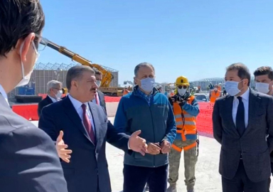 Sağlık Bakanı Koca'dan Sancaktepe'de yapımı süren hastanede inceleme