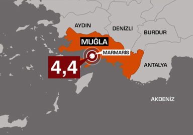 Muğla Marmaris'te 4.4 büyüklüğünde deprem