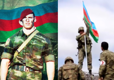 Şehit Mübariz İbrahimov'un şehit olduğu karakola Azerbaycan bayrağı çekildi