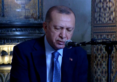 Erdoğan Ayasofya Camii'nde Kur'an okudu