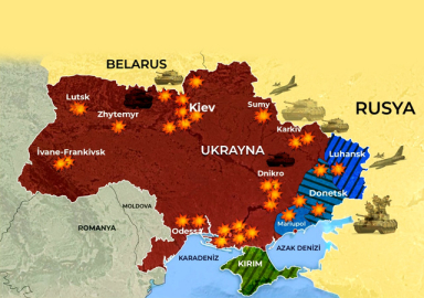 Ukrayna kuşatma altında: İşte Rusya'nın saldırı haritası