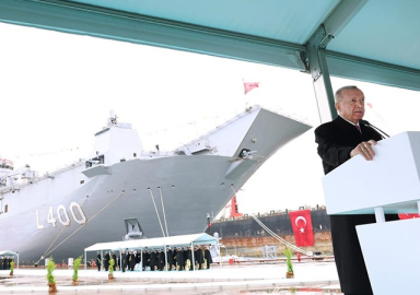 TCG Anadolu denizlerde! Erdoğan: Şimdi sırada tam uçak gemisi inşa etmek