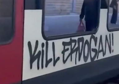 Avrupa'da PKK skandalı Tren istasyonuna 'Kill Erdoğan' yazdılar