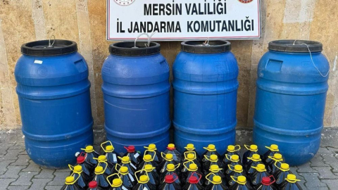 Mersin'de 2 bin 115 litre sahte içki ele geçirildi