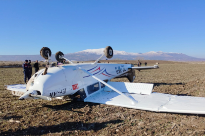 Eğitim uçağı sert iniş yaptı! Facianın eşiğinden dönüldü