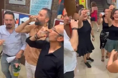 Şampanya patlatıp kadeh kaldıran öğretmenler görevden uzaklaştırıldı