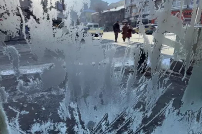 Ardahan buz kesti: Sıcaklık eksi 22'ye düştü