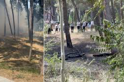 Bakırköy’de hastane bahçesinde korkutan yangın