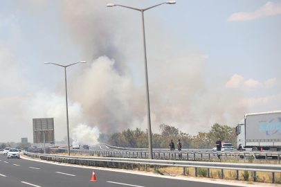 Kırklareli'nde ağaçlık alanda yangın: Otoyol trafiğe kapatıldı
