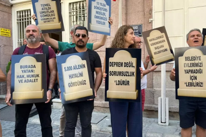CHP'li belediyeye ''mezar taşlı'' protesto!