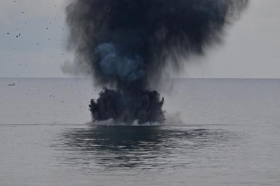 Balıkçıların bulduğu insansız deniz aracı imha edildi