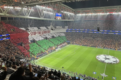 Galatasaray'dan Filistin'e destek koreografisi: Soykırımı durdurun!