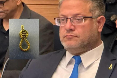 Soykırımcı İsrail'in Güvenlik Bakanı 'yağlı urgan' rozeti taktı