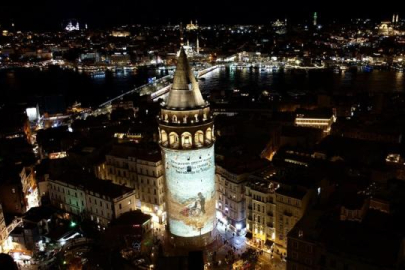 Galata Kulesi'ne 6 Şubat depremleri için farkındalık videosu yansıtıldı