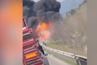 Kuzey Marmara Otoyolu'nda tırda yangın