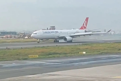 THY uçağındaki yolcular iniş takımlarında görülen duman nedeniyle tahliye edildi