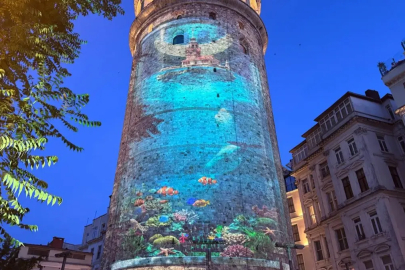 Galata Kulesi'nde ''Sıfır Atık'' temalı mapping gösterisi