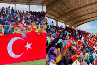 Dost ülkeden Türkiye'ye anlamlı teşekkür! Türk bayraklarıyla meydanlara indiler